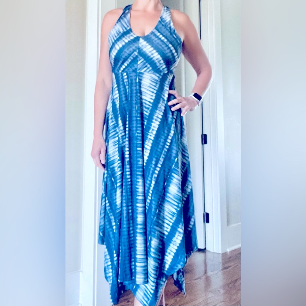 Title Nine Liberty Maxi Dress- Blue and White